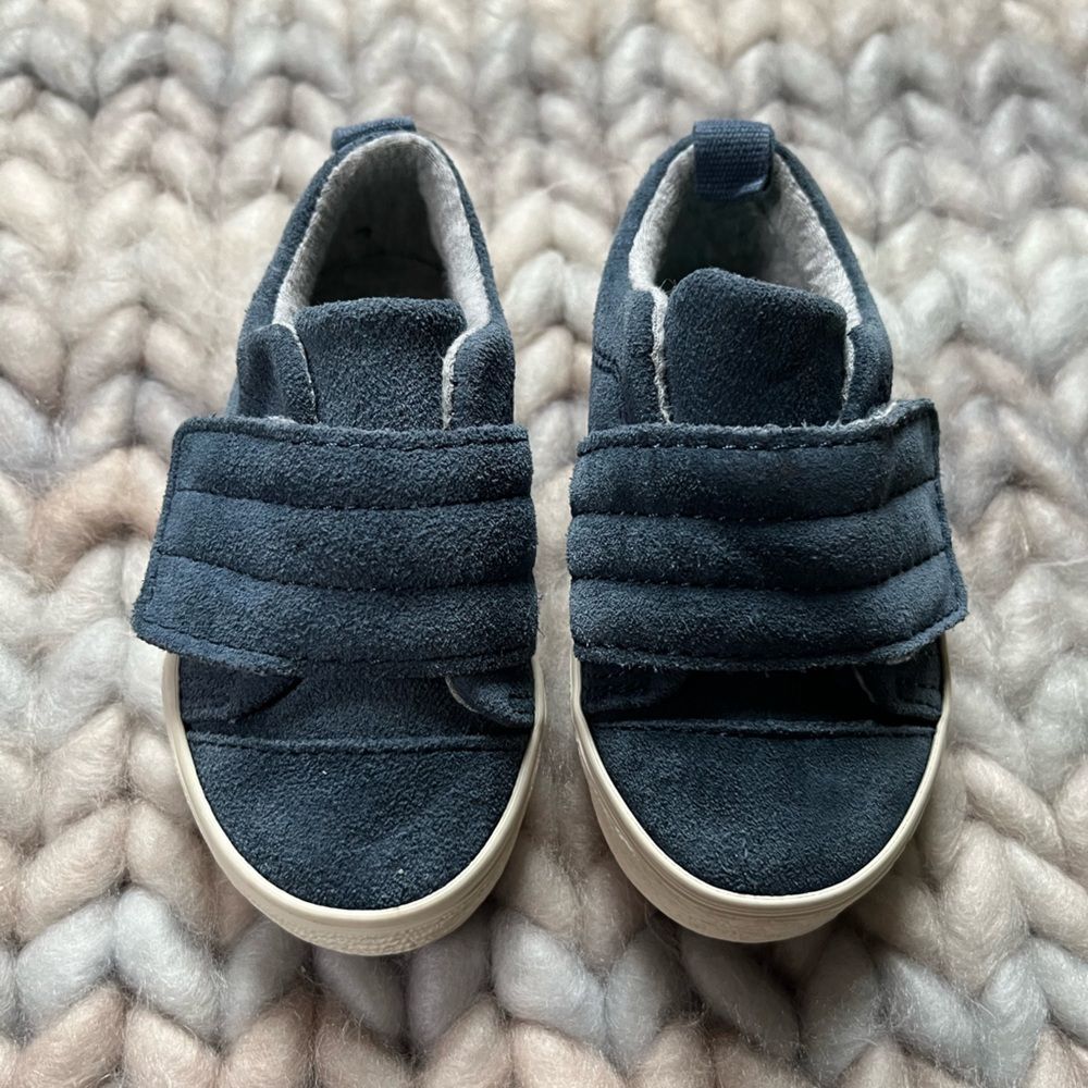 Zara Blue Suede Velcro Sneakers (EU Size 19/US Size 4)